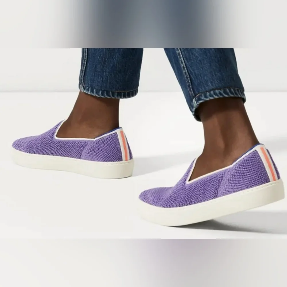 Rothys Amethyst Purple Terry Slip On Sneakers Shoes Cute Comfy Womens size 6 - Picture 2 of 13
